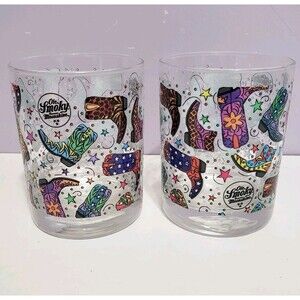 Ole Smoky Moonshine Cowboy Boots Drink Glasses Lot of 2 (4")